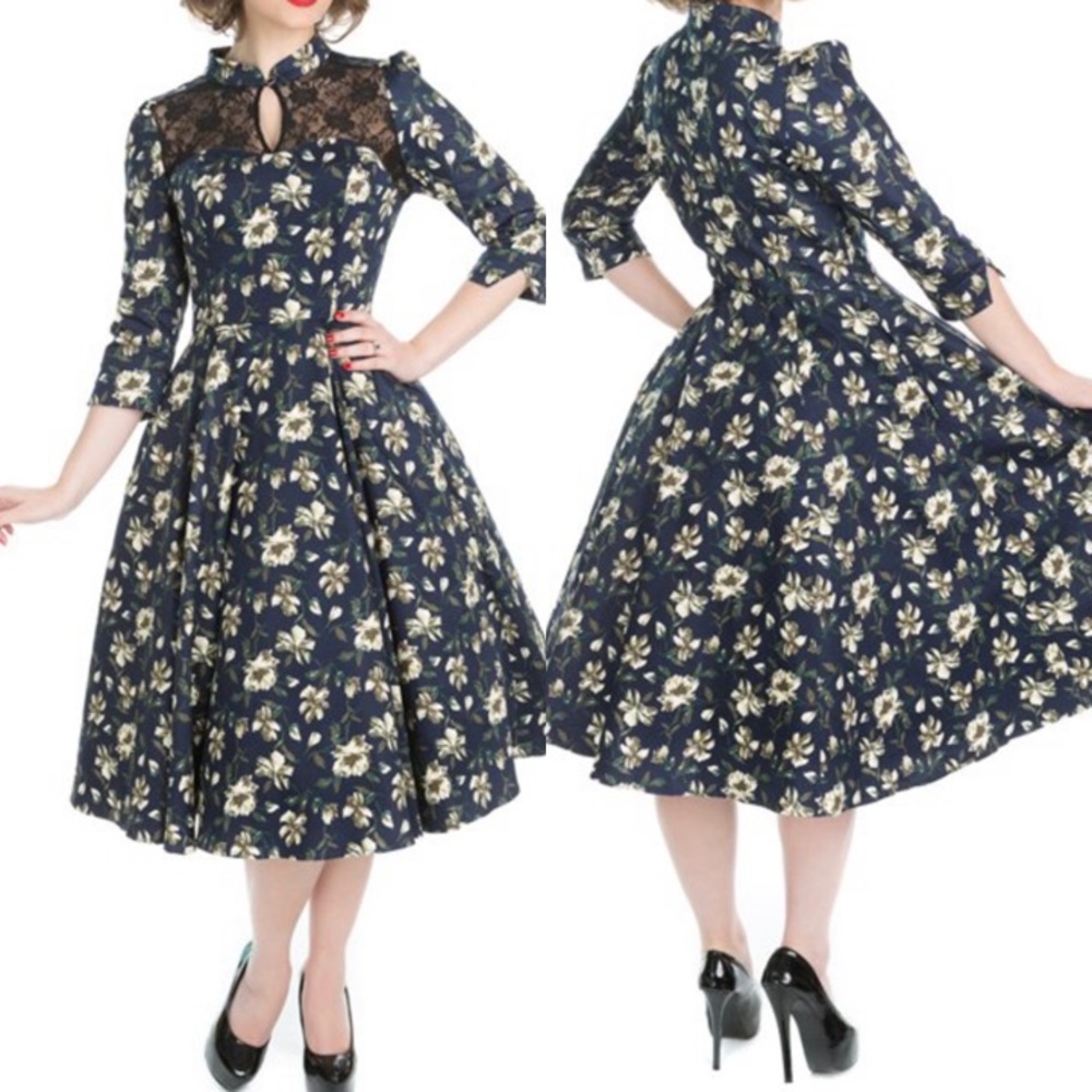 Jennifer Floral Swing Retro Dress